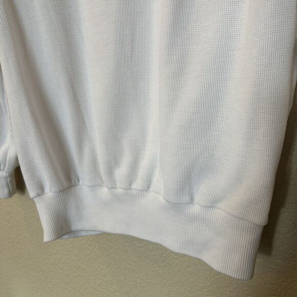 Vintage Vail Resort Long Sleeve Shirt Henley White Blue Medium Made in Taiwan - Picture 6 of 7